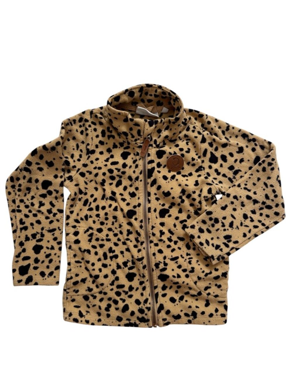 Mini Rodini Leopard Fleece Zip Jacket Size 104/110 4-5Y